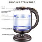 Food Grade High Borosilicate Glass Clear Glass Electric Kettle 304 Stainless Steel