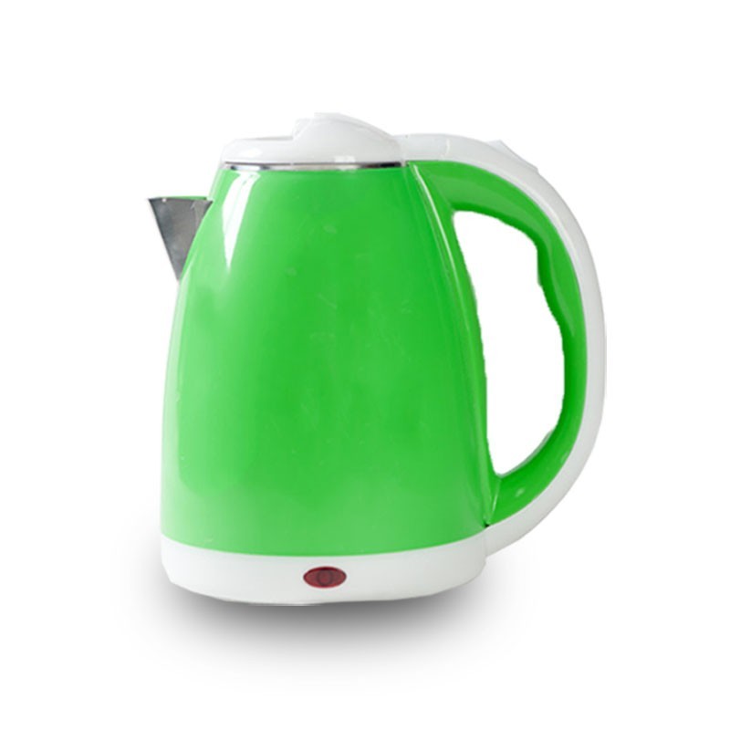 Double Wall Automatic Shut-off Green Cordless Plastic Electric Kettle