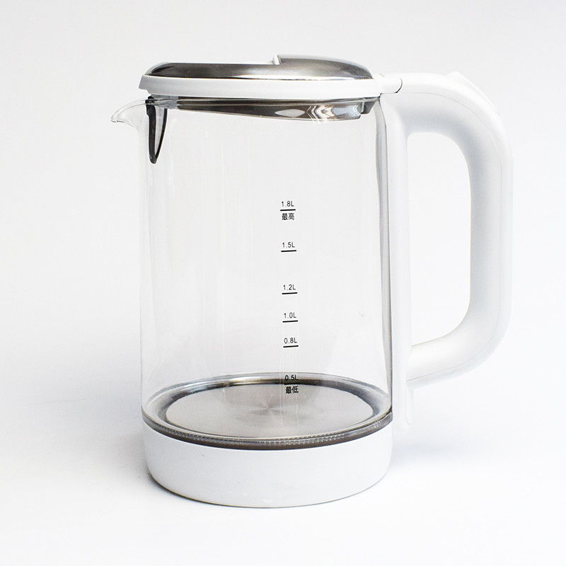 Strong Handle Clear Glass Electric Kettle Mouth With Filter Over Heat Protection